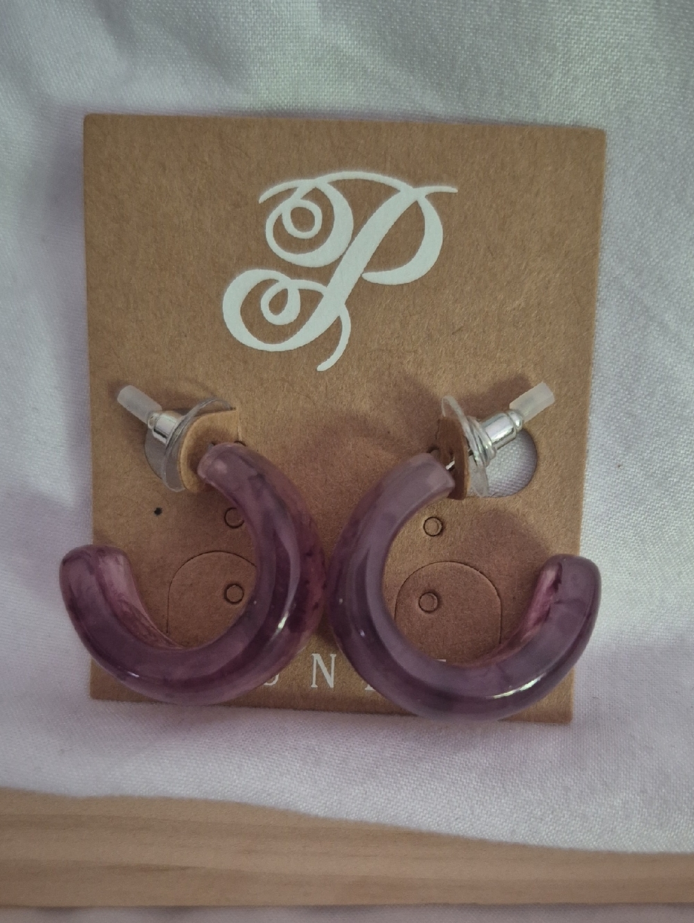 Plunder Lavender Resin Hoop Earrings